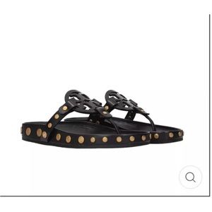 Tory Burch black coin clouds sandal